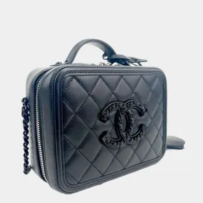 Chanel Incognito CC Filigree Vanity Lambskin Shoulder Bag So Black