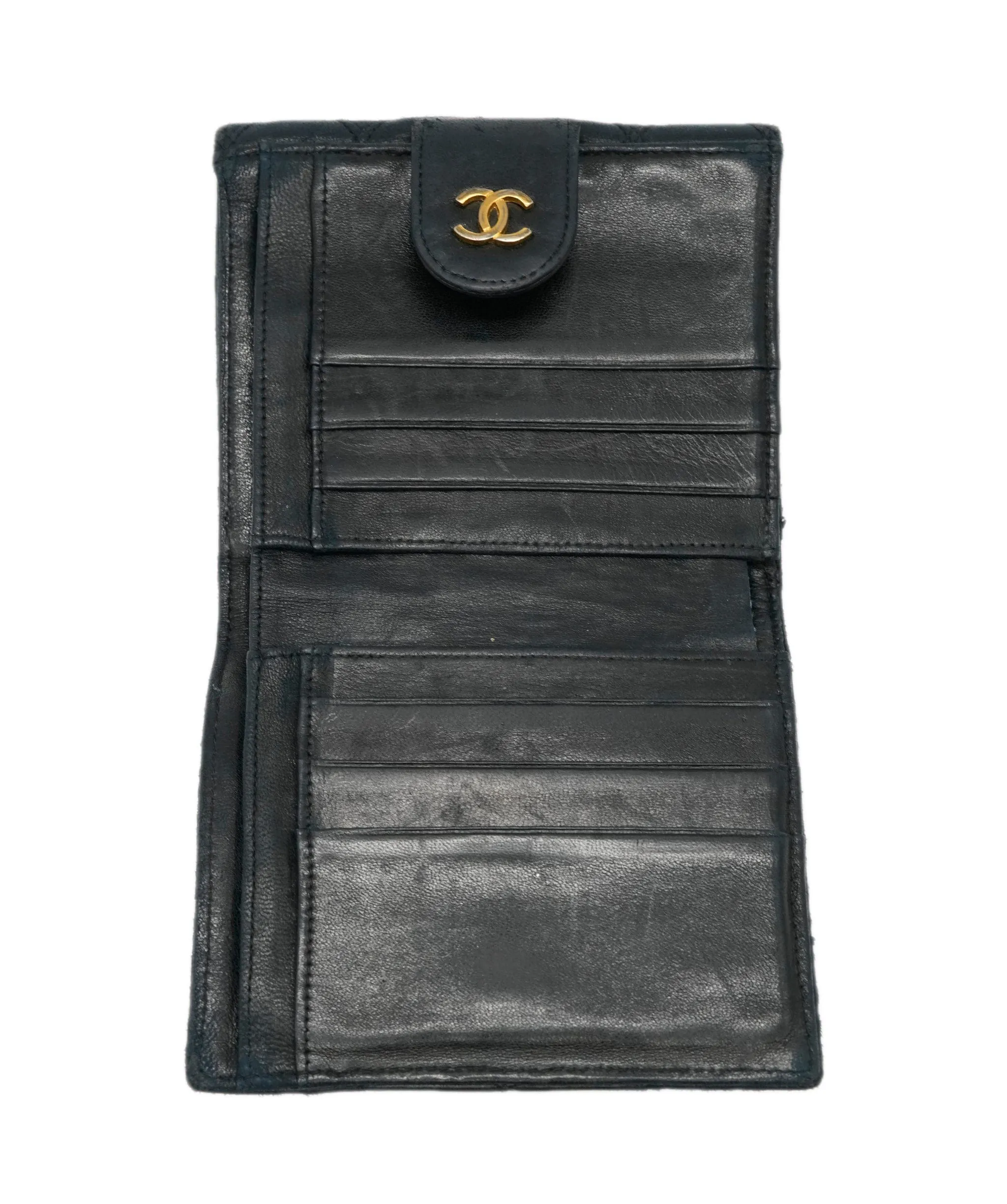 Chanel lambskin black wallet with GHW - AJC0501