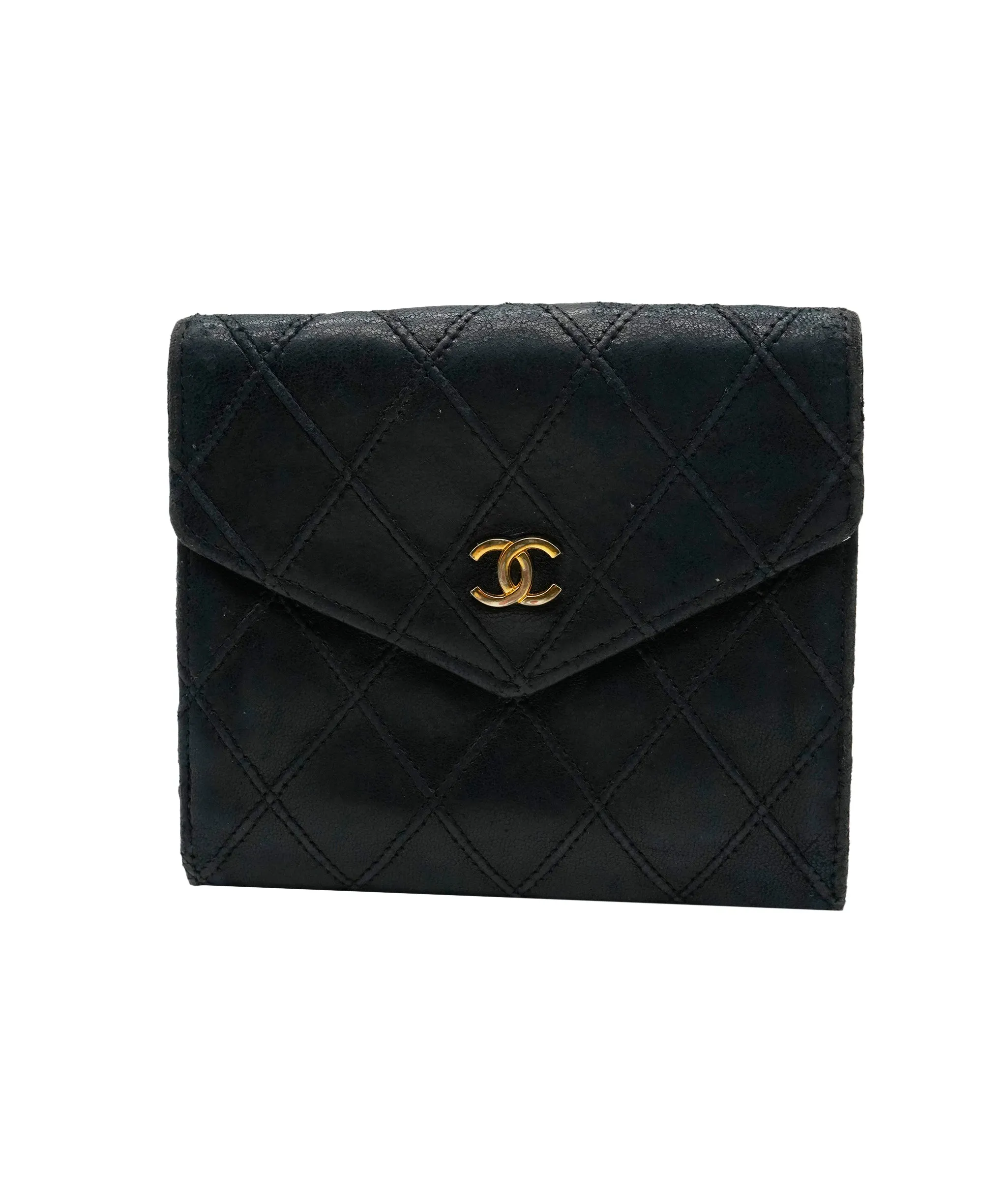 Chanel lambskin black wallet with GHW - AJC0501