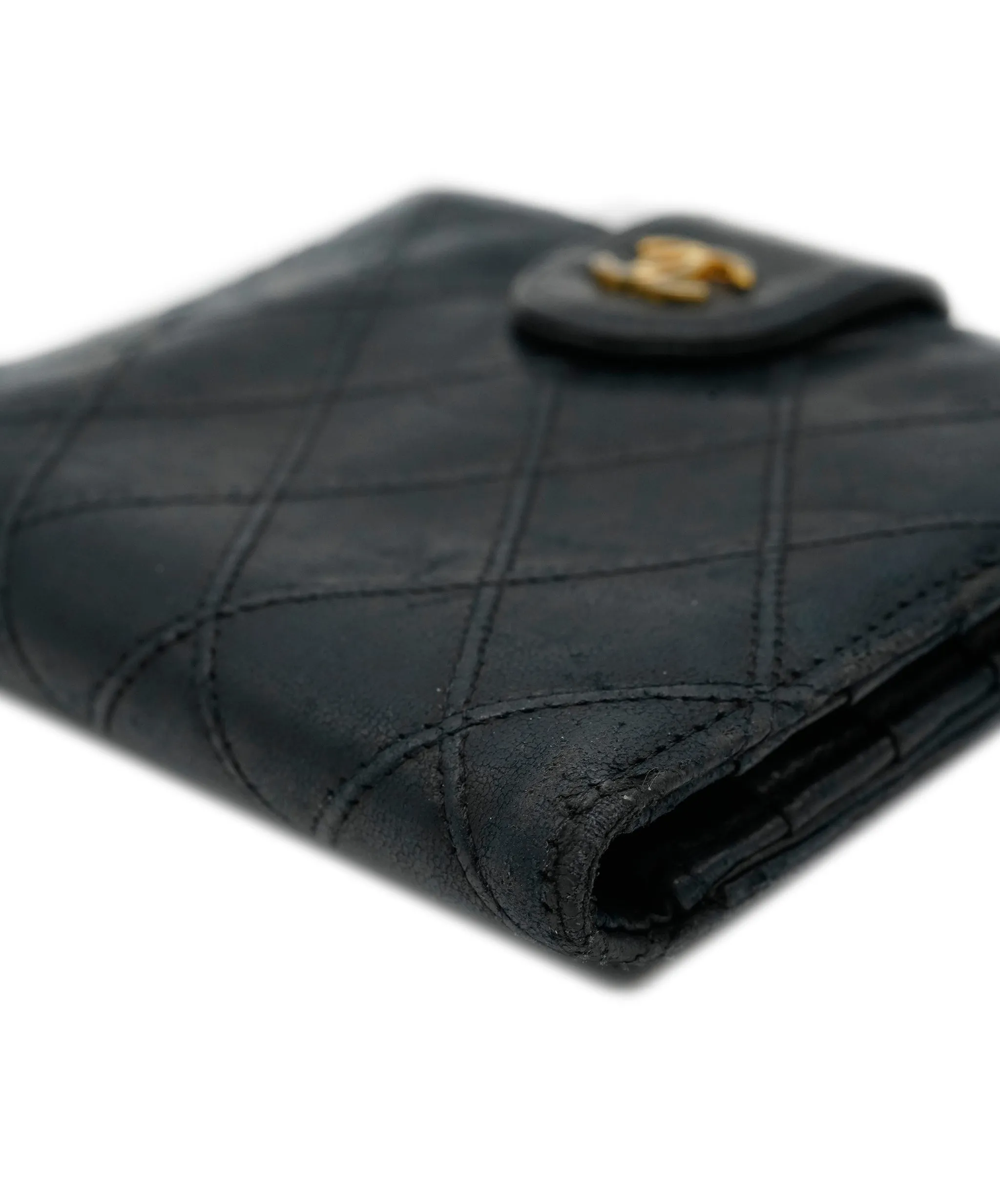 Chanel lambskin black wallet with GHW - AJC0501