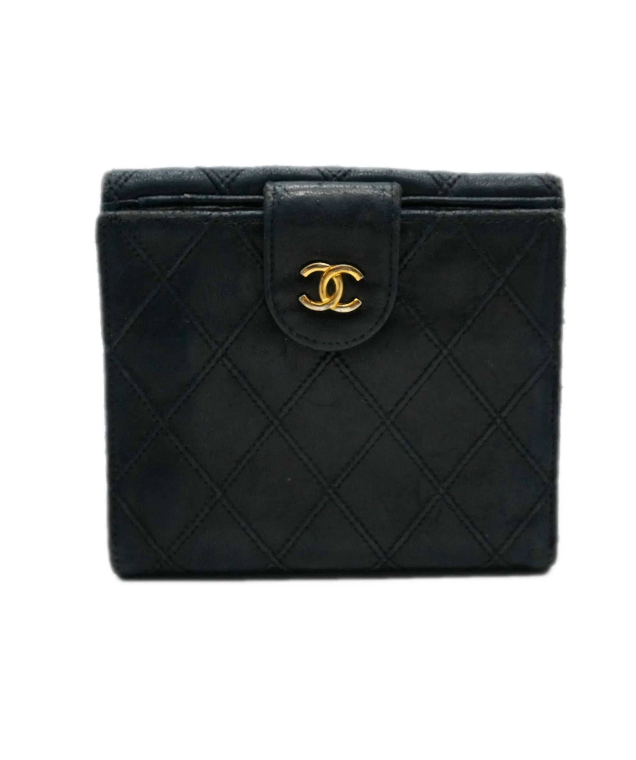 Chanel lambskin black wallet with GHW - AJC0501