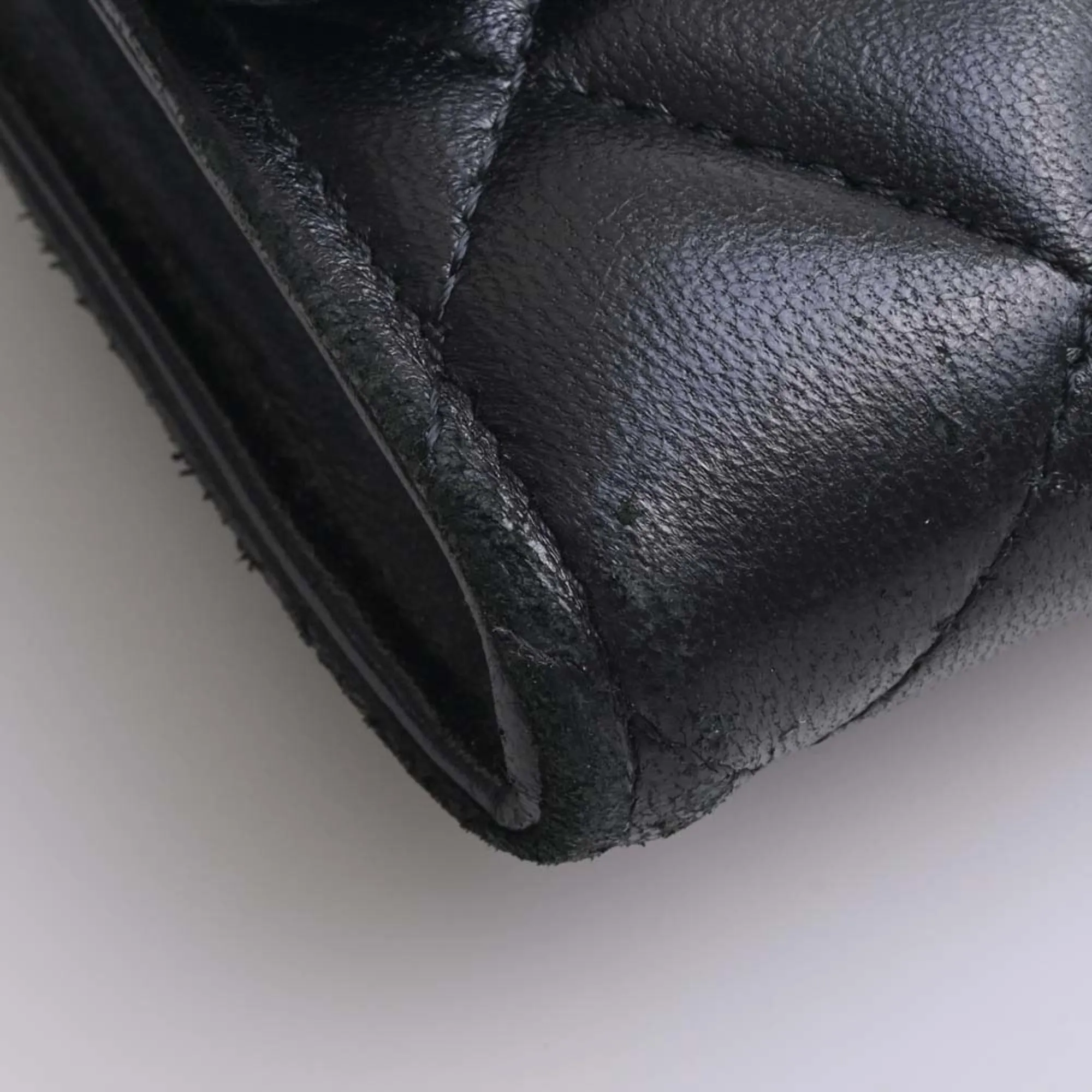 Chanel Lambskin Matelasse Coco Mark Bifold Long Wallet Black Ladies
