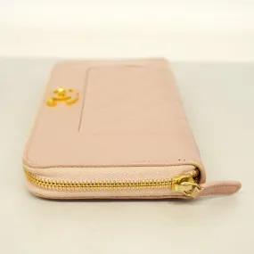 Chanel  Matelasse Long Wallet Gold Hardware Women's Lambskin Long Wallet