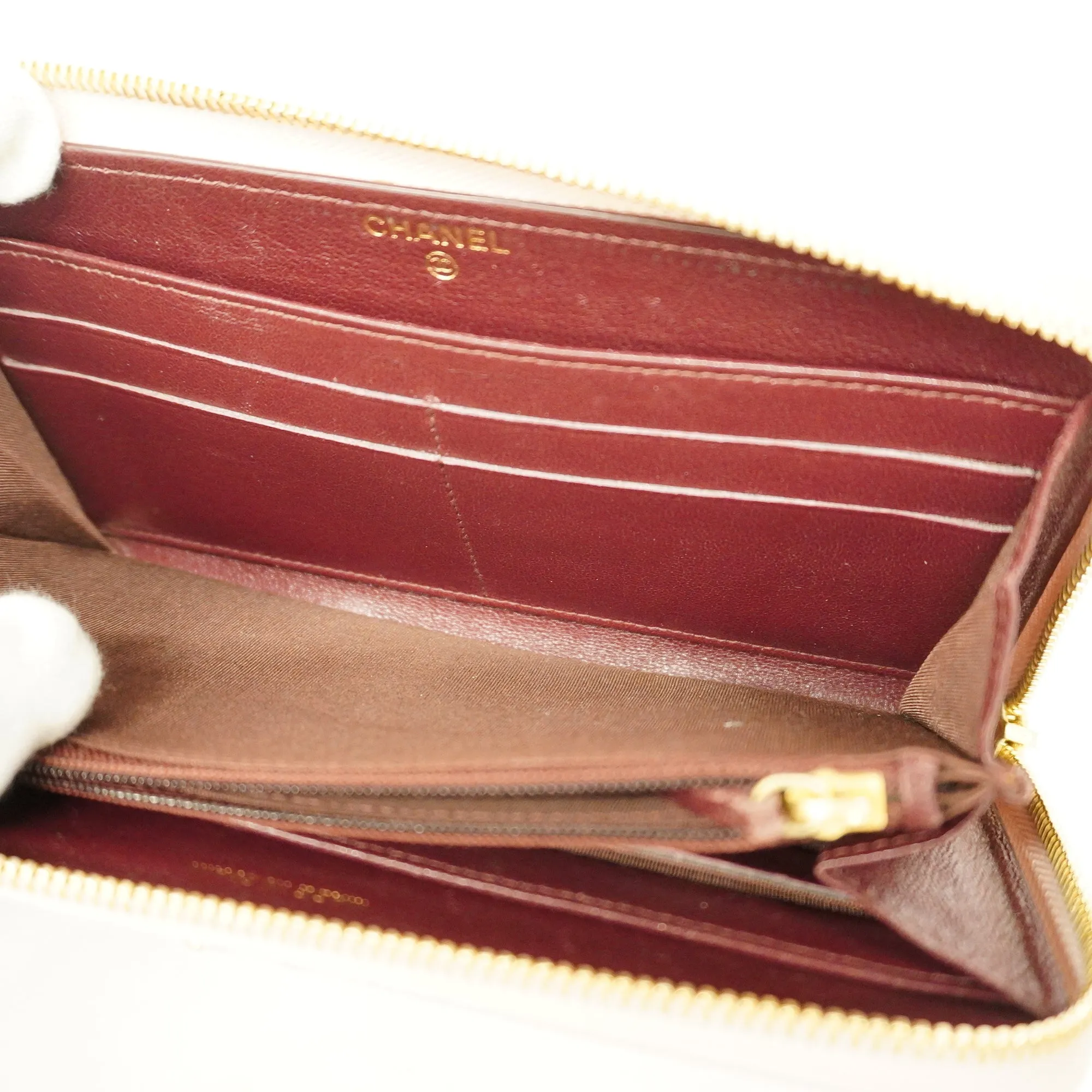 Chanel  Matelasse Long Wallet Gold Hardware Women's Lambskin Long Wallet