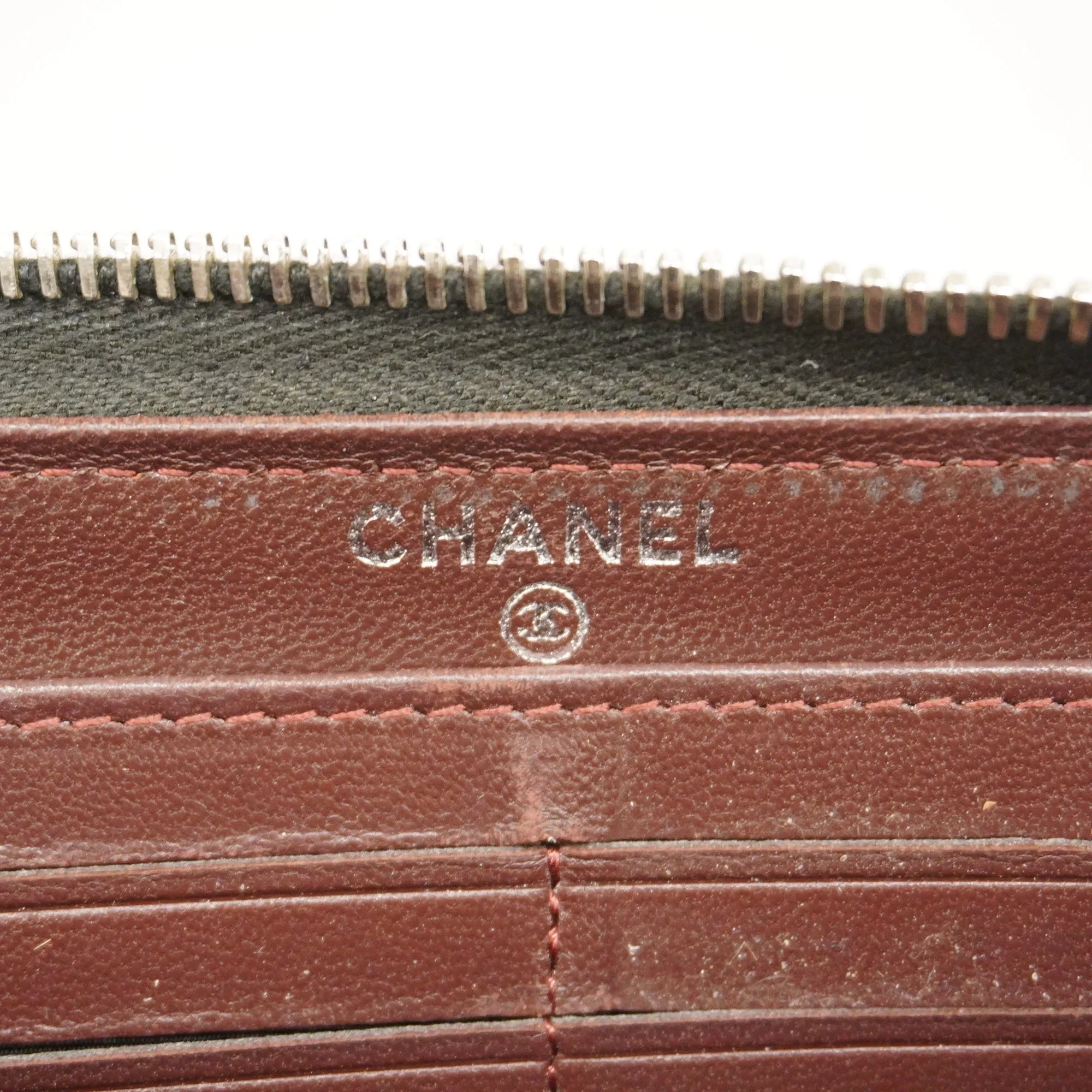 Chanel  Matelasse Long Wallet Silver Metal Fittings Women's Lambskin Black