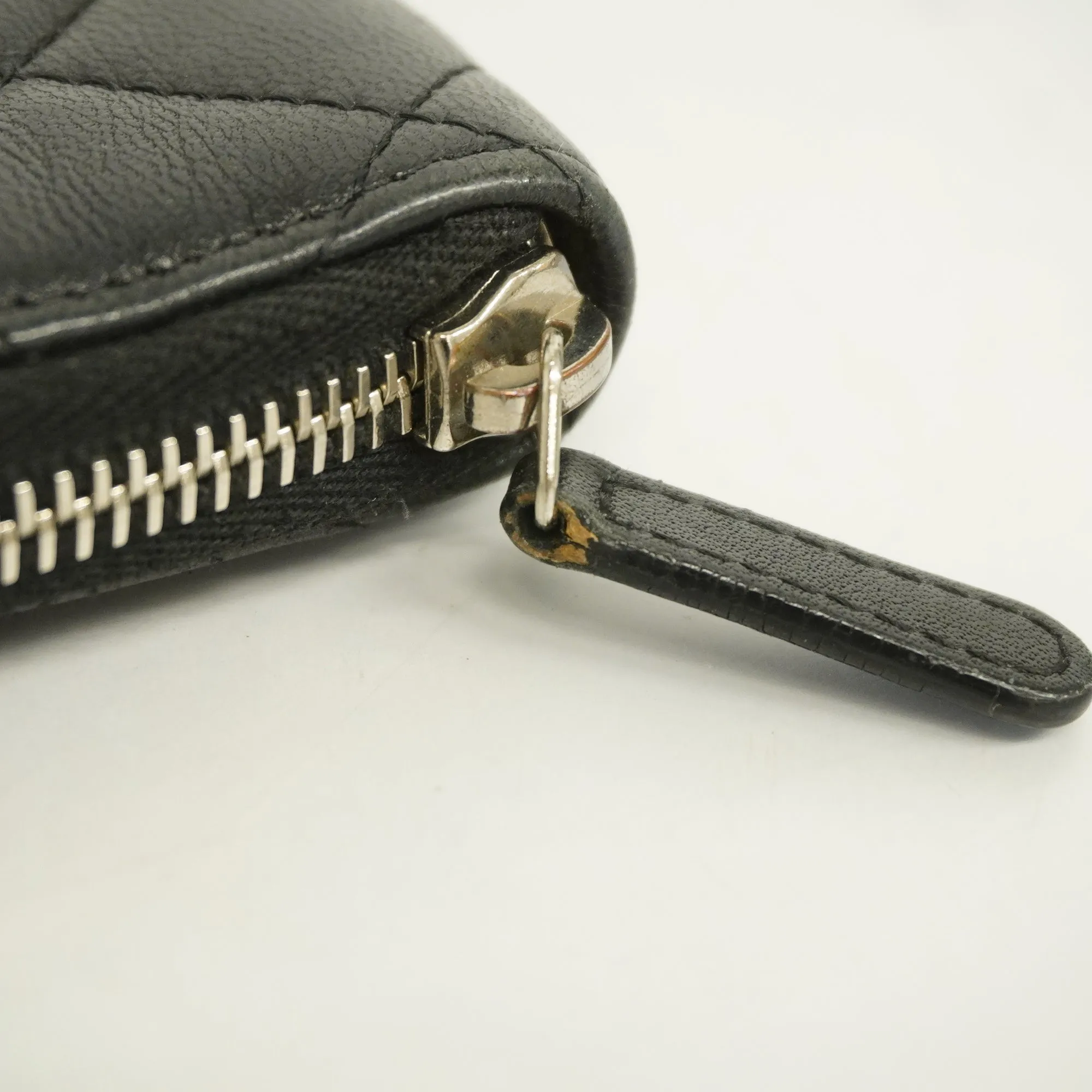 Chanel  Matelasse Silver Metal Fittings Women's Lambskin Long Wallet