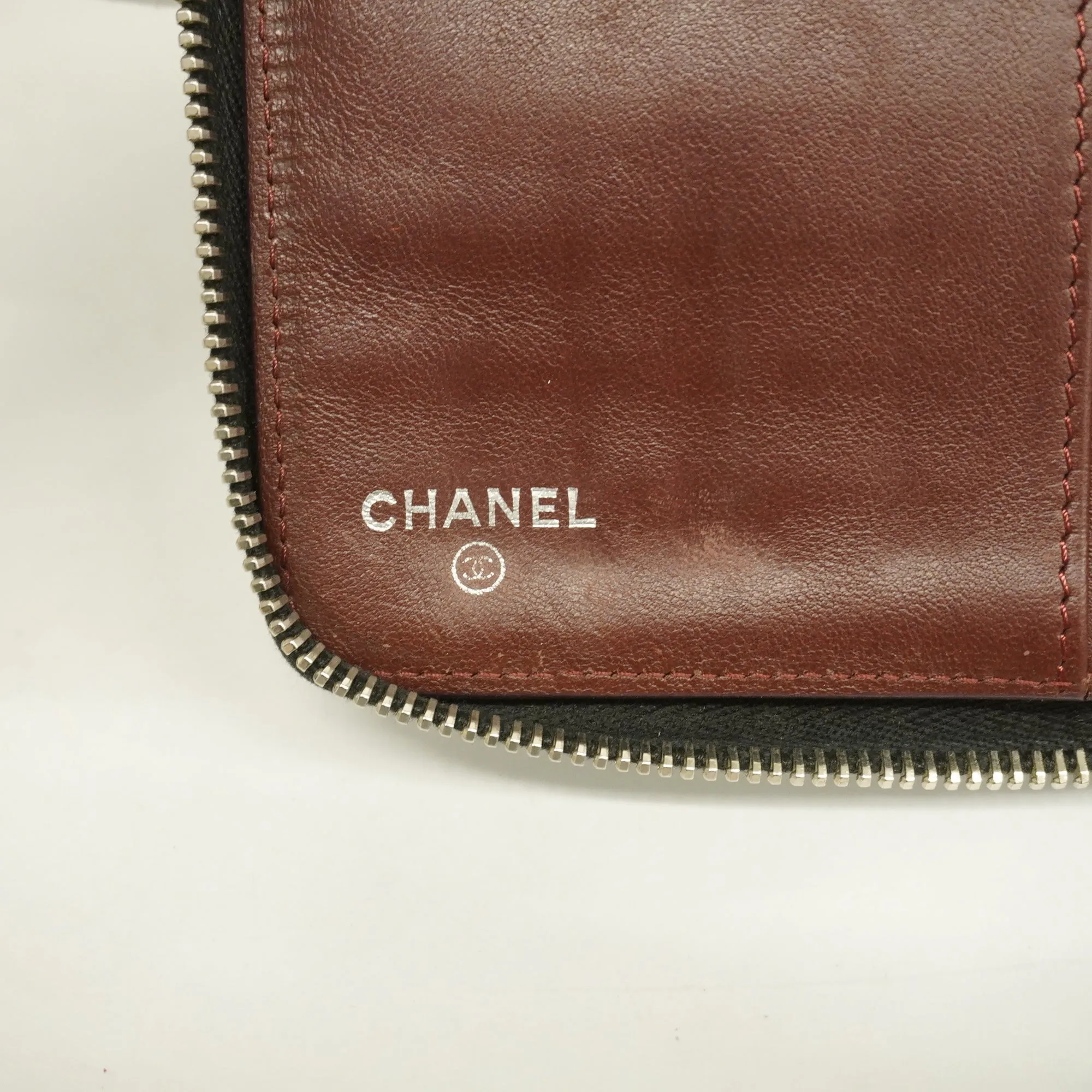 Chanel  Matelasse Silver Metal Fittings Women's Lambskin Long Wallet