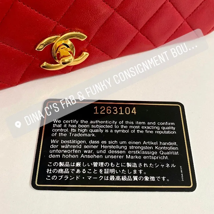 Chanel Vintage Red Single Flap Bag