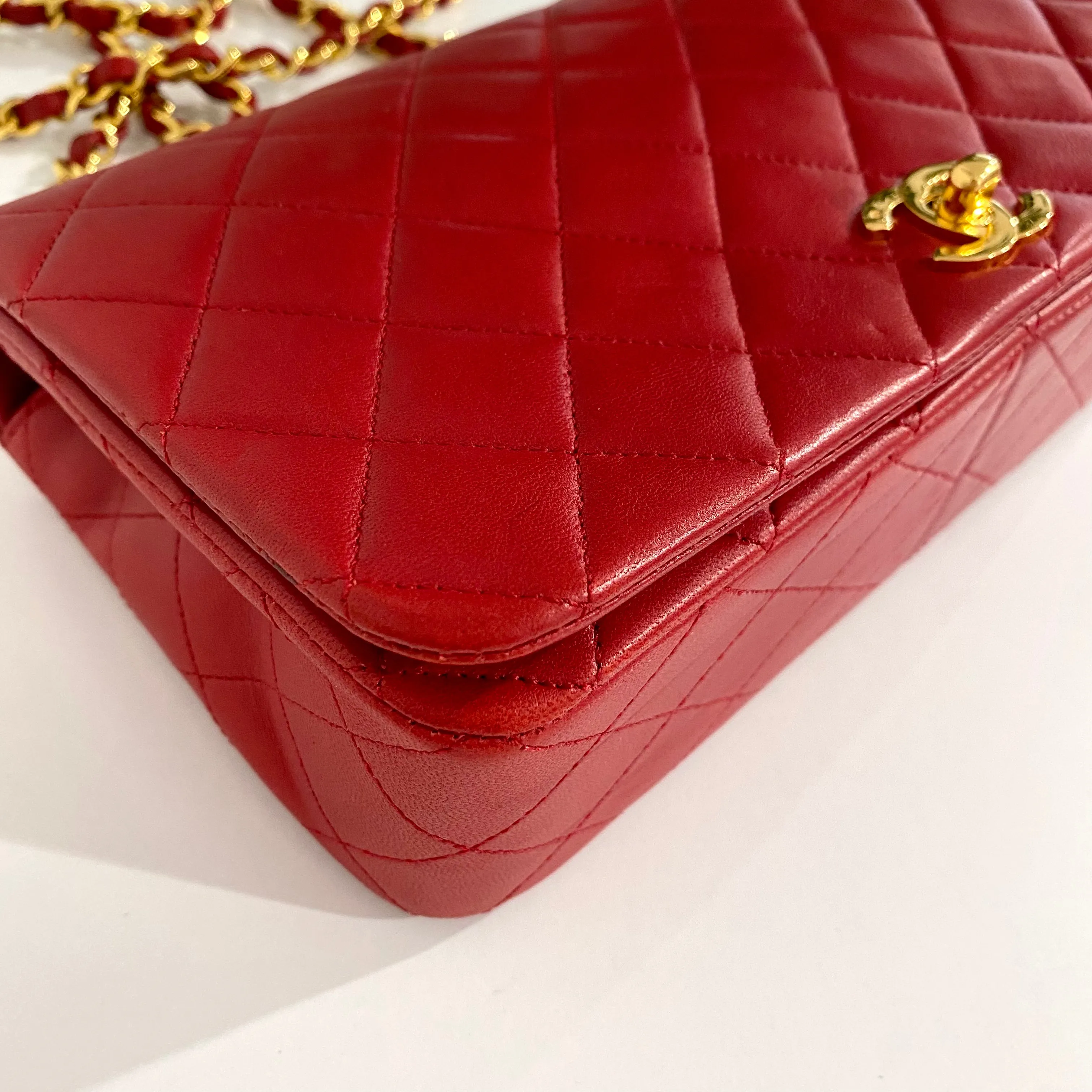 Chanel Vintage Red Single Flap Bag