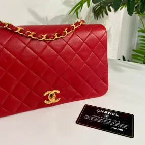 Chanel Vintage Red Single Flap Bag