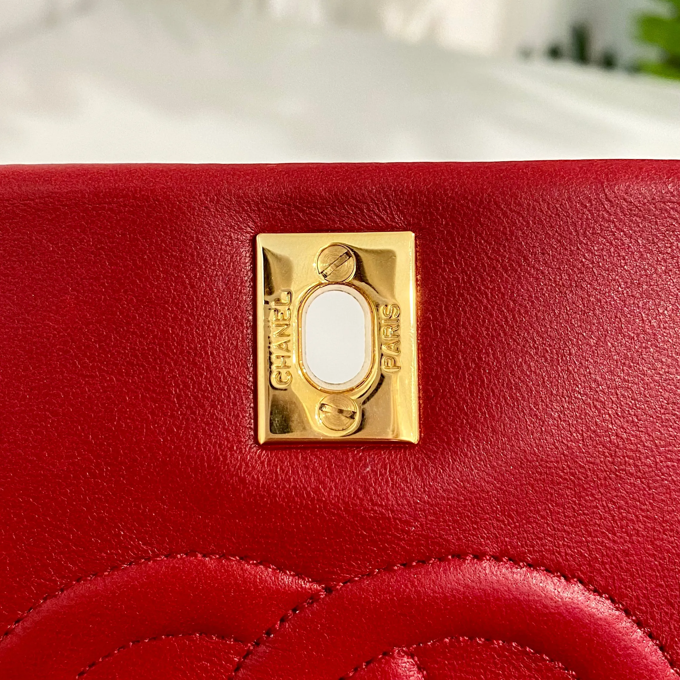 Chanel Vintage Red Single Flap Bag