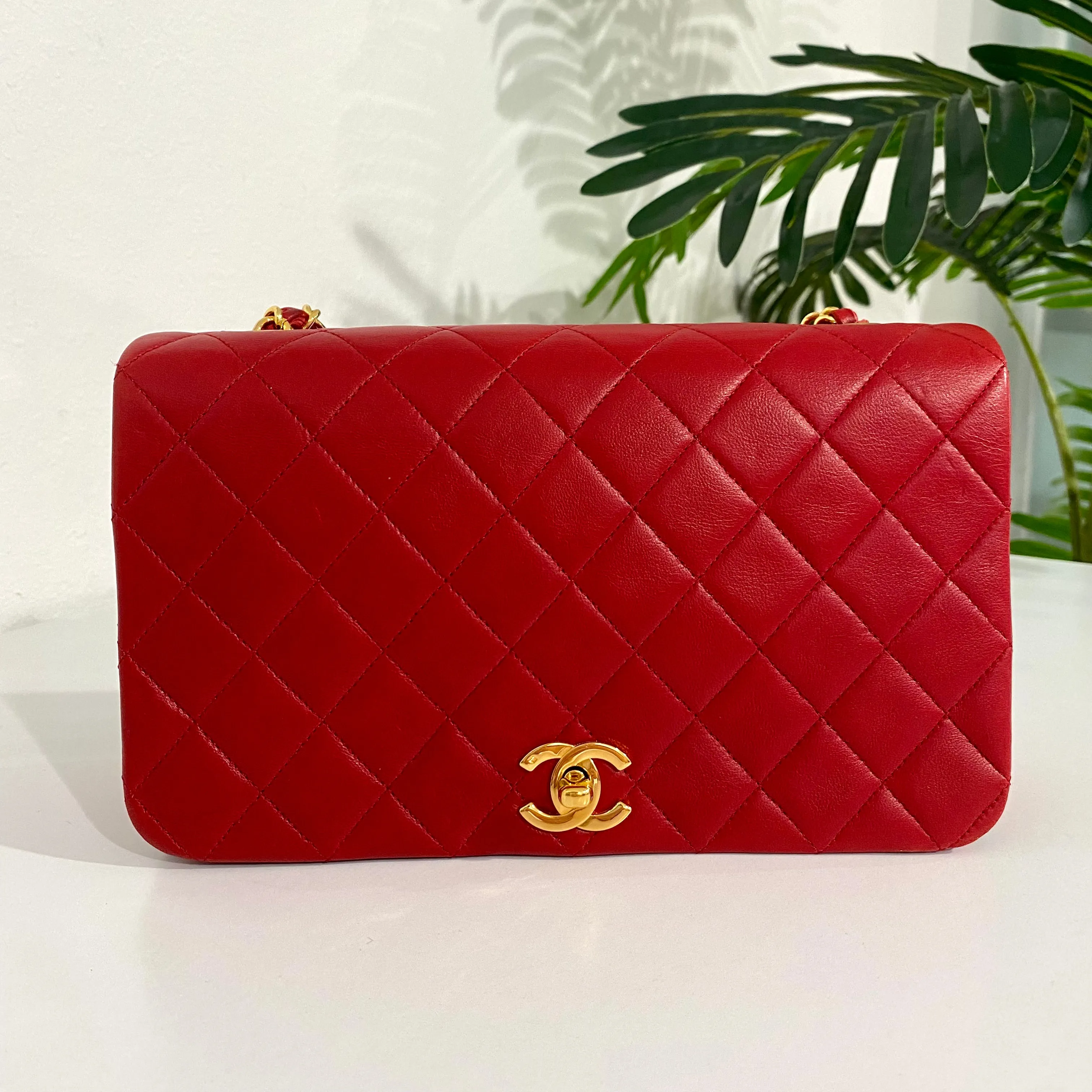 Chanel Vintage Red Single Flap Bag