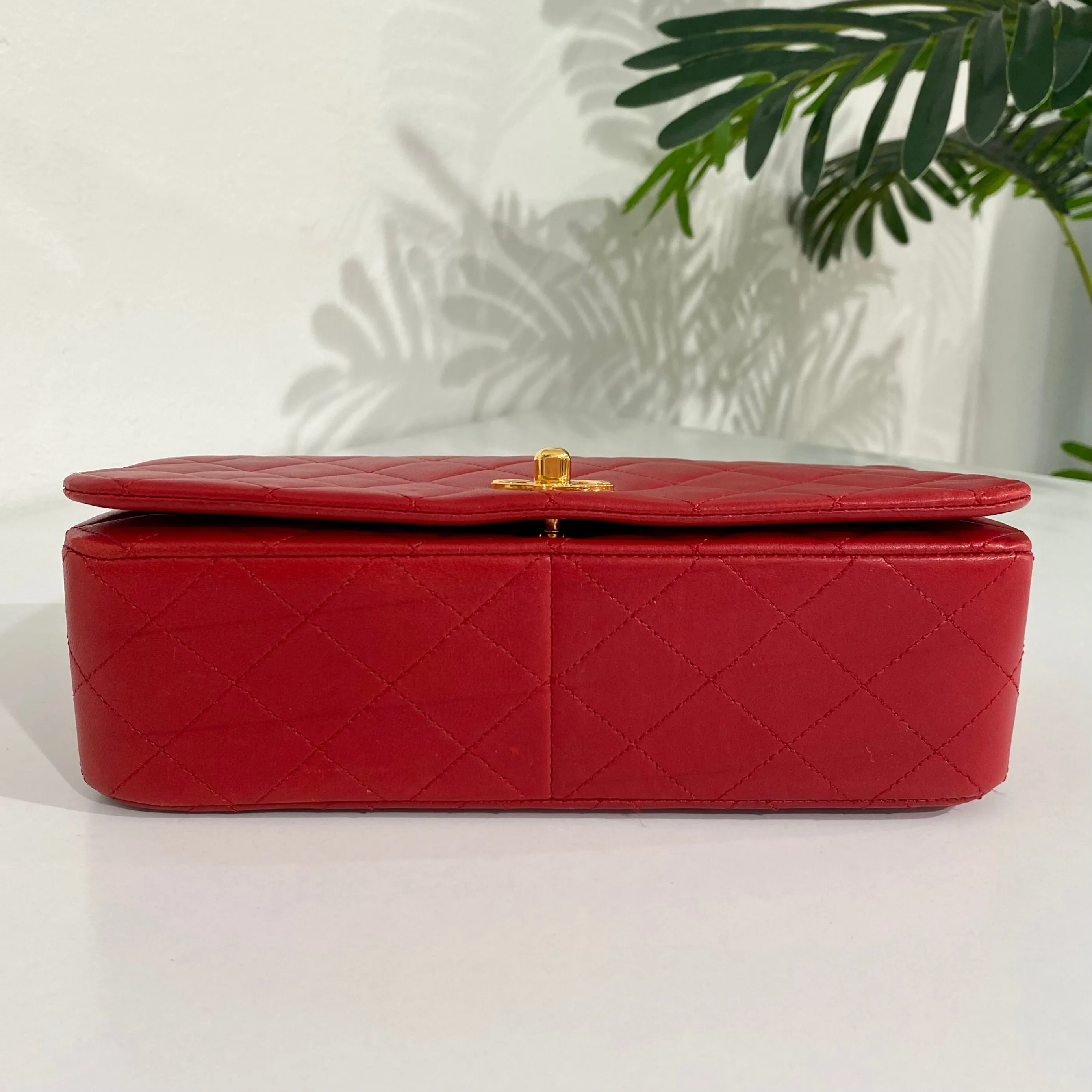 Chanel Vintage Red Single Flap Bag