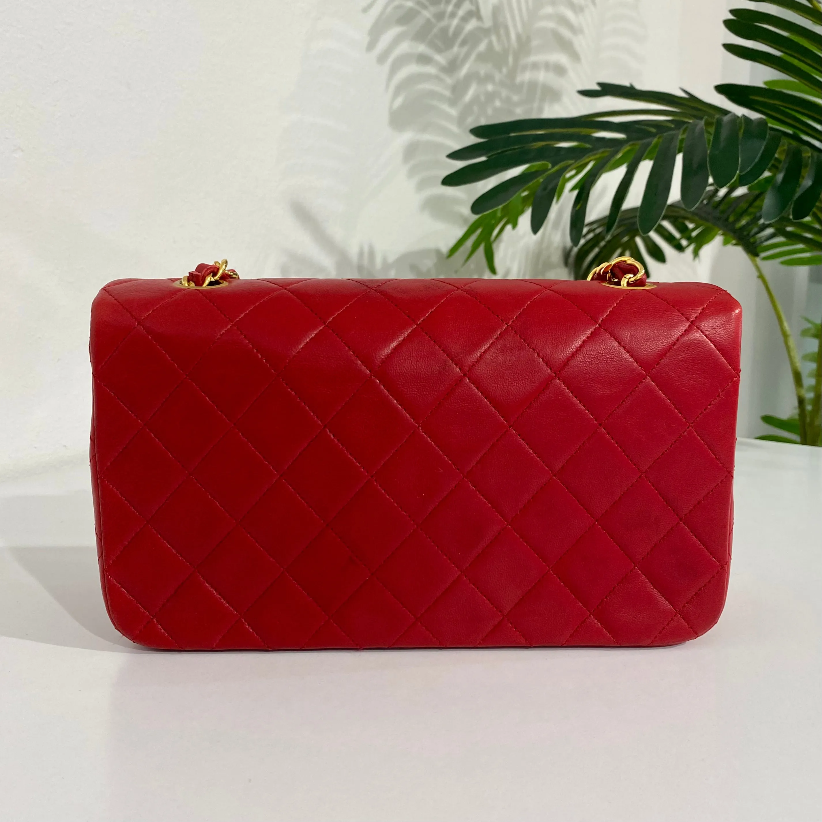 Chanel Vintage Red Single Flap Bag