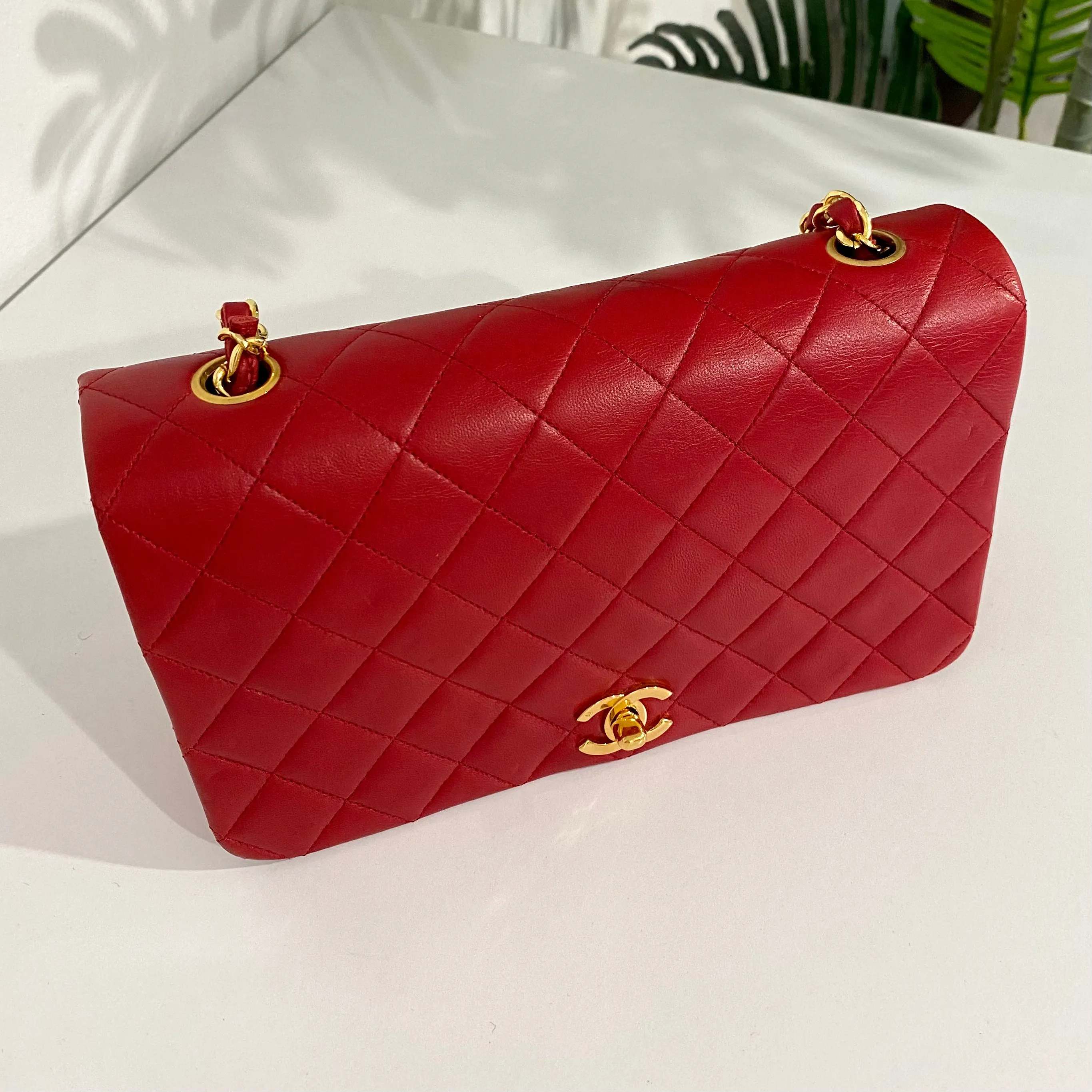 Chanel Vintage Red Single Flap Bag