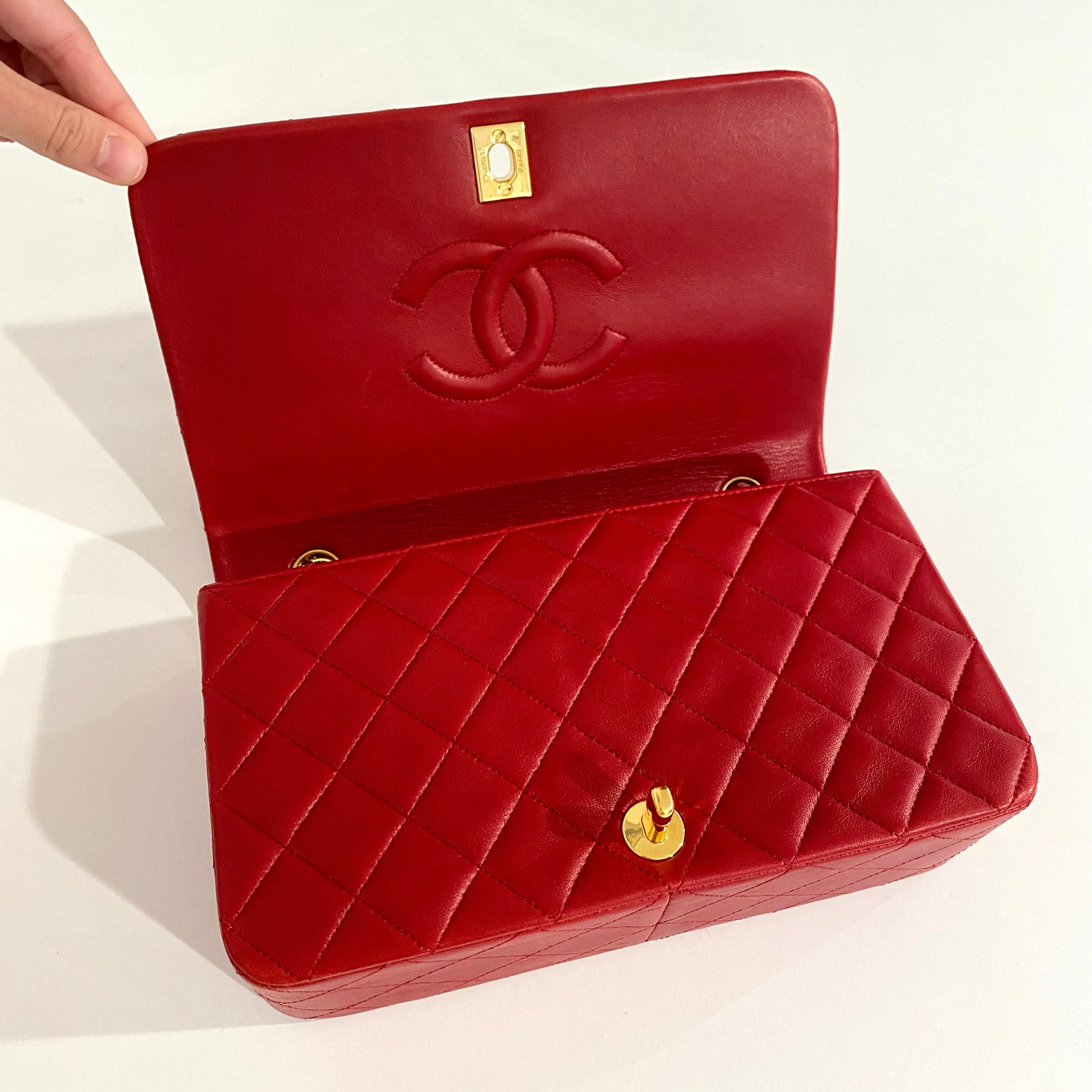 Chanel Vintage Red Single Flap Bag