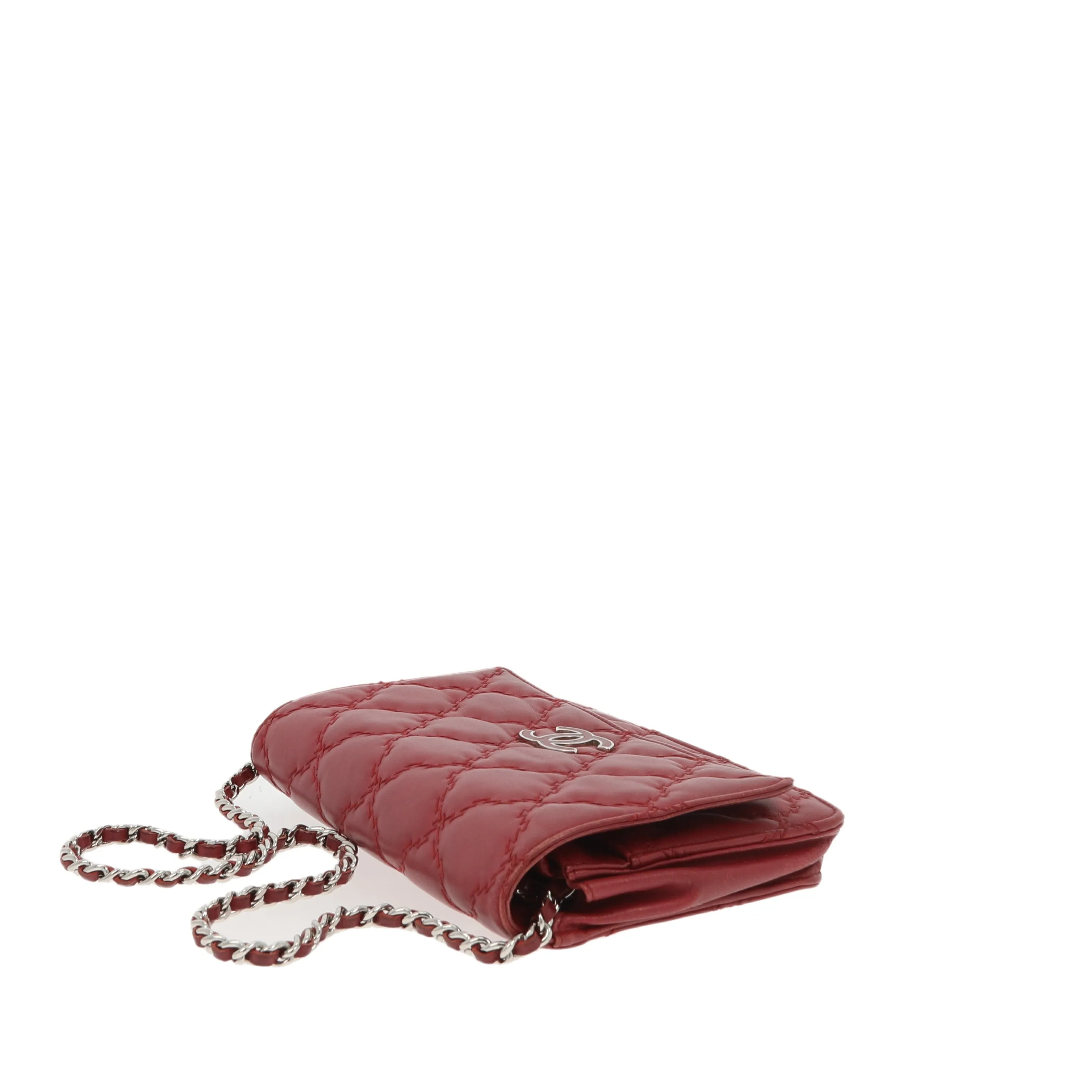 CHANEL WOC Wallet on Chain Pochette in Bordeaux Leather