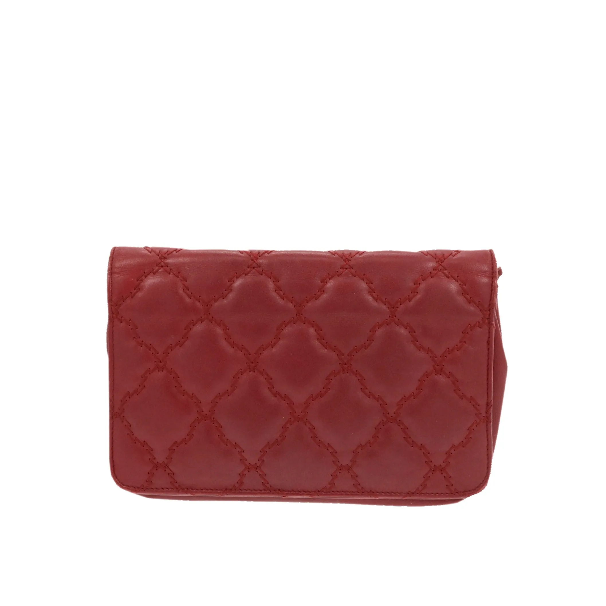 CHANEL WOC Wallet on Chain Pochette in Bordeaux Leather