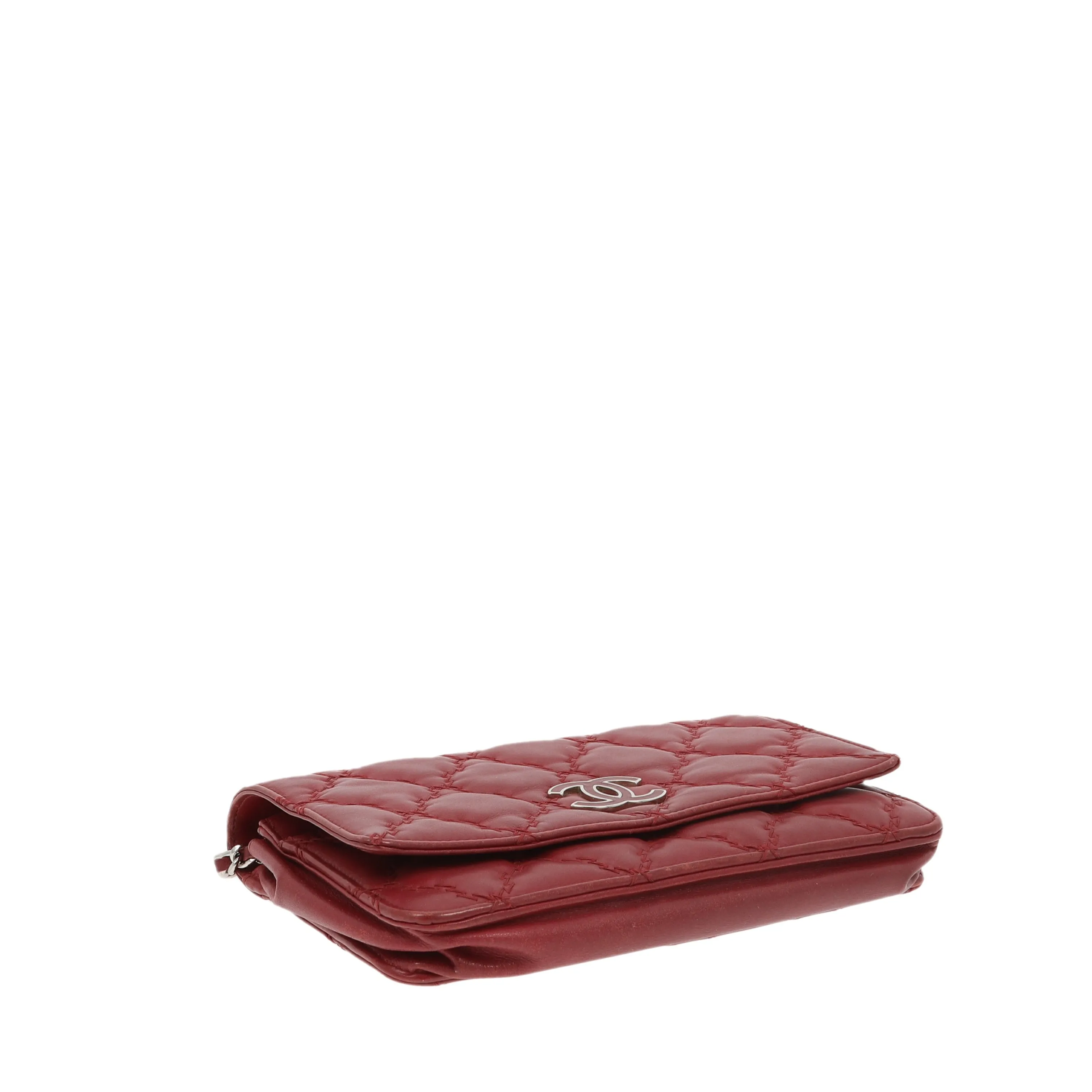 CHANEL WOC Wallet on Chain Pochette in Bordeaux Leather