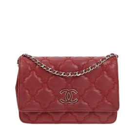 CHANEL WOC Wallet on Chain Pochette in Bordeaux Leather