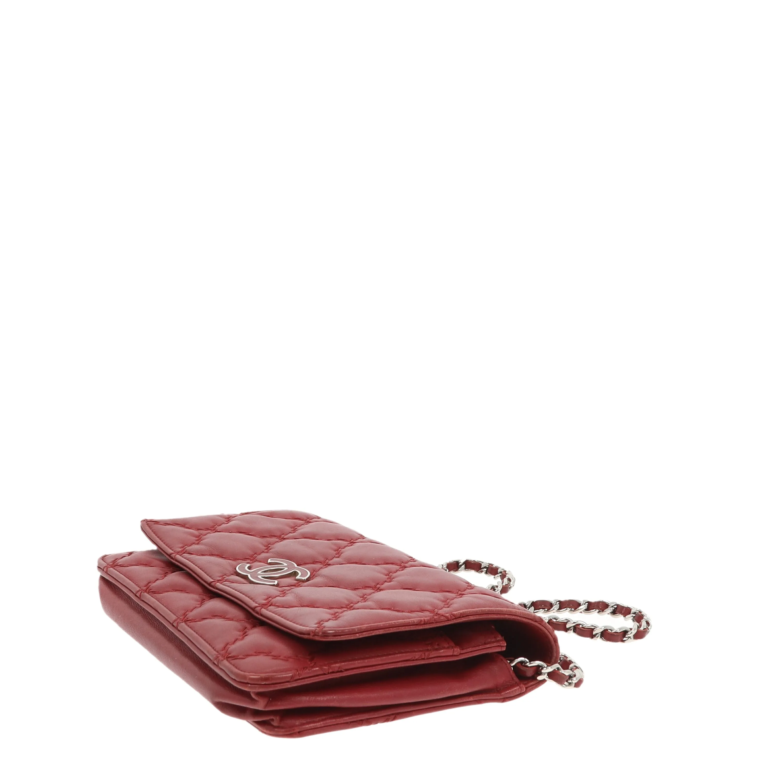 CHANEL WOC Wallet on Chain Pochette in Bordeaux Leather