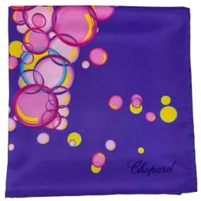 Chopard Scarf Purple Happy Bubbles - Twill Silk Square Foulard SALE