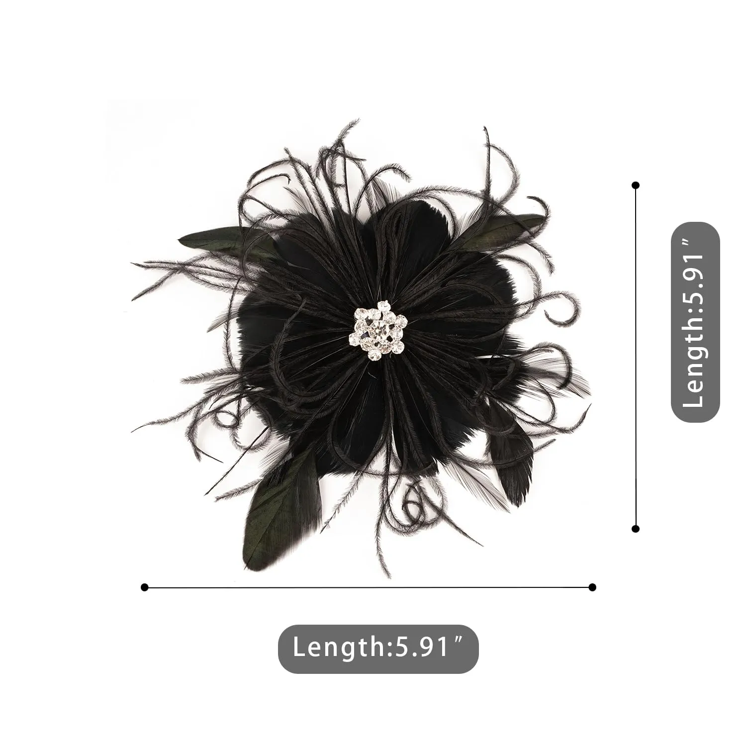 Cizoe 1920s Flapper Fascinator Mesh Face Veil Headband Bridal Wedding Tea Party Headwear with Veil for Women(G-Feather and Mesh Black)
