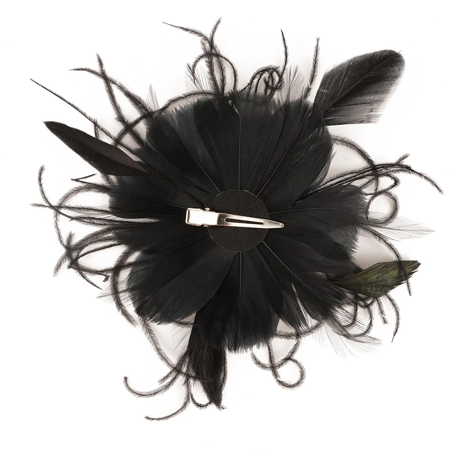 Cizoe 1920s Flapper Fascinator Mesh Face Veil Headband Bridal Wedding Tea Party Headwear with Veil for Women(G-Feather and Mesh Black)