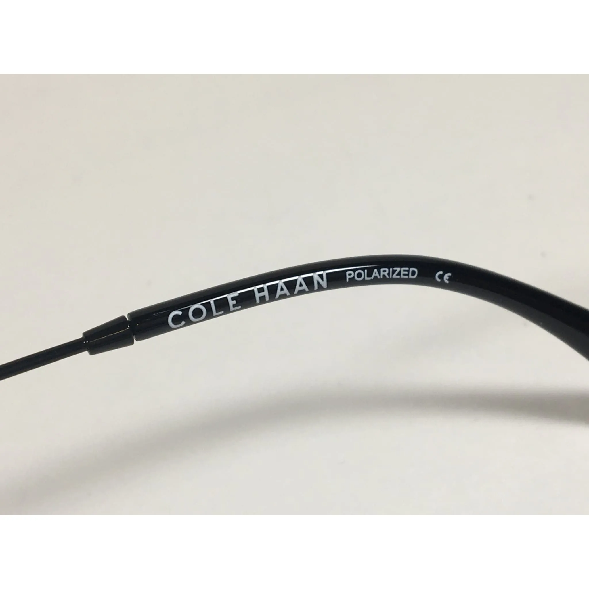 Cole Haan Polarized Round Sunglasses Black Blue Mirror Lens CH8004 001 BLACK