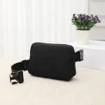 Cross Body Nylon Belt Bag - black