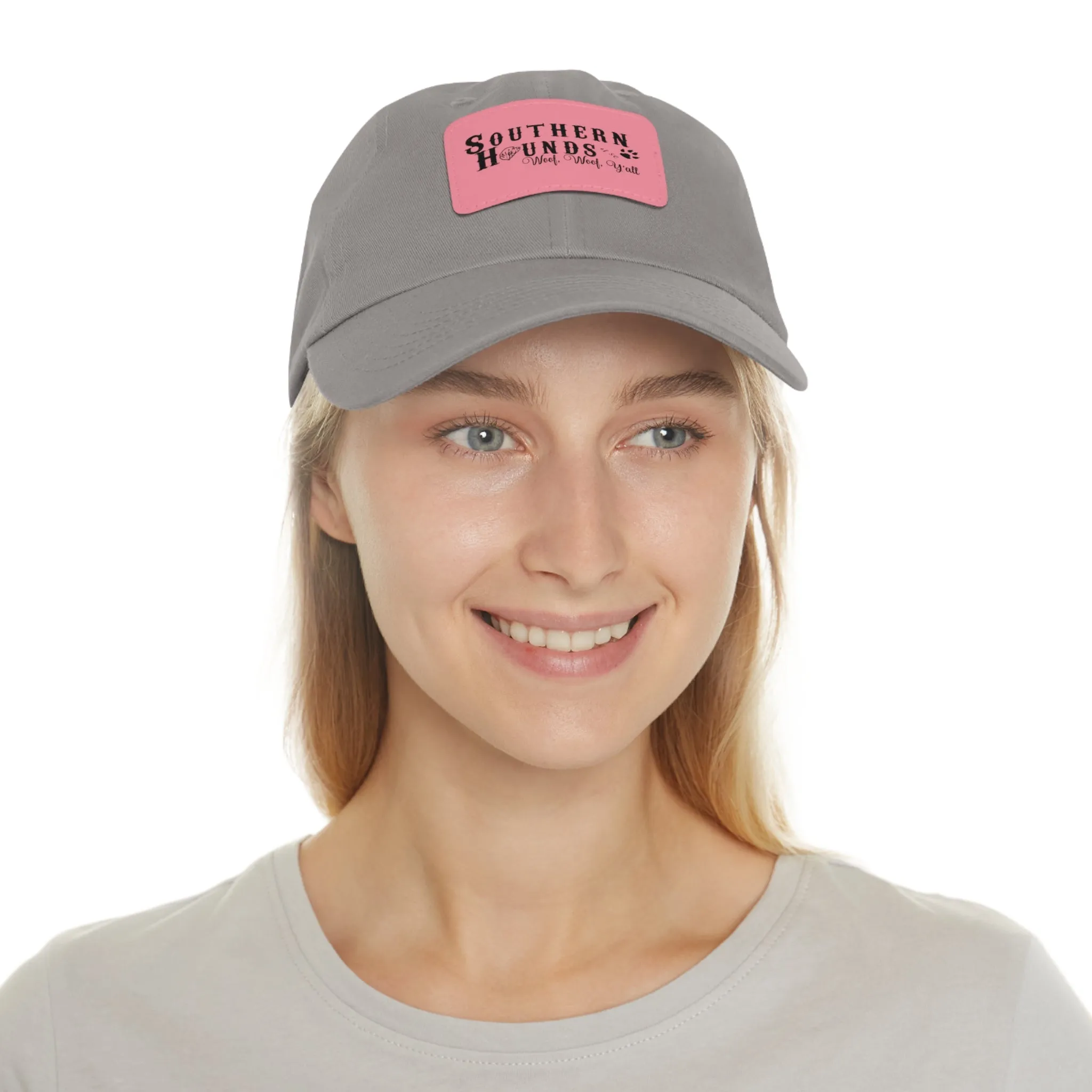 Dad Southern Hounds Hat with Leather Patch (Rectangle)