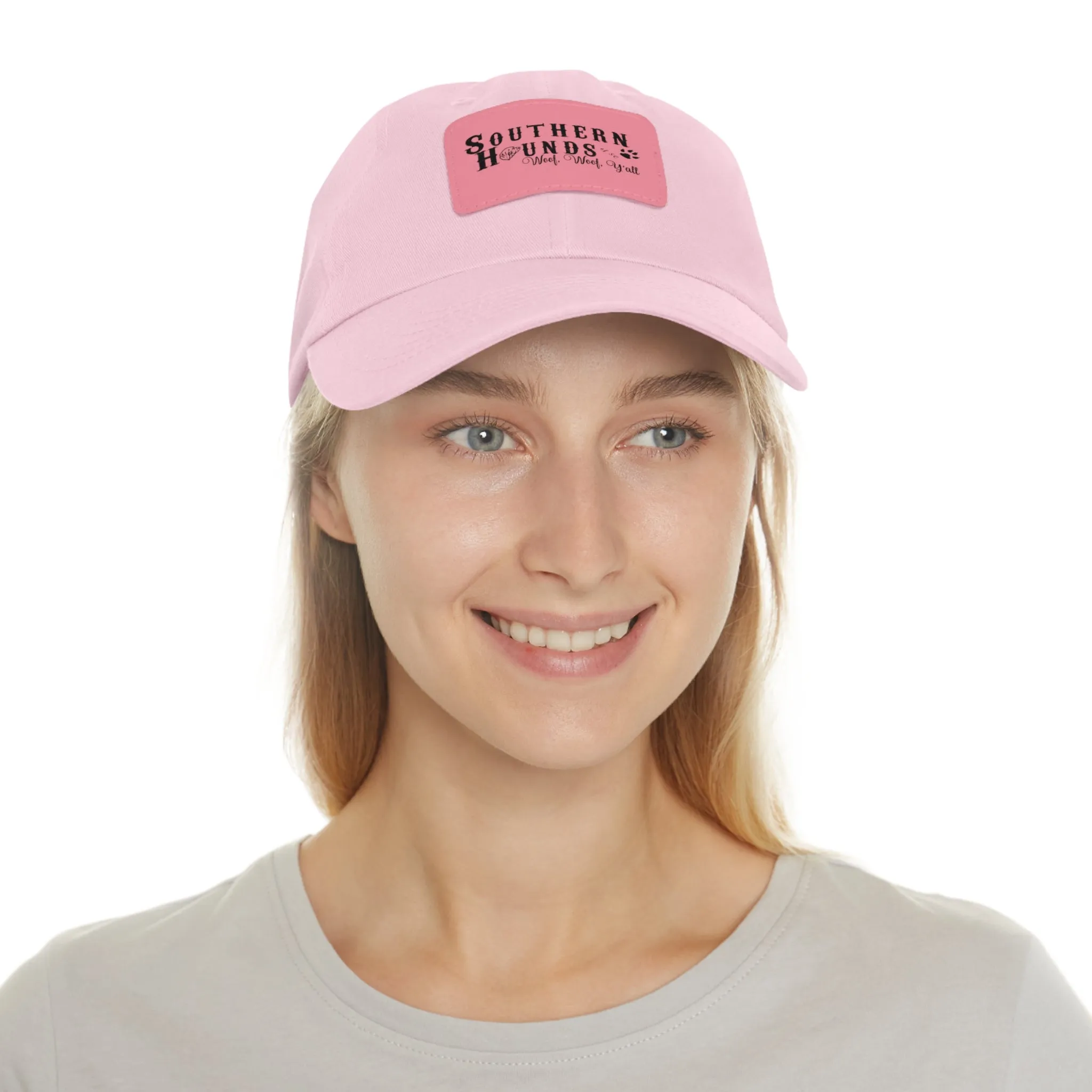 Dad Southern Hounds Hat with Leather Patch (Rectangle)