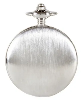 David Aster Silver Brushed Quartz Full Hunter Pocket Watch