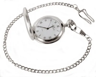 David Aster Silver Brushed Quartz Full Hunter Pocket Watch