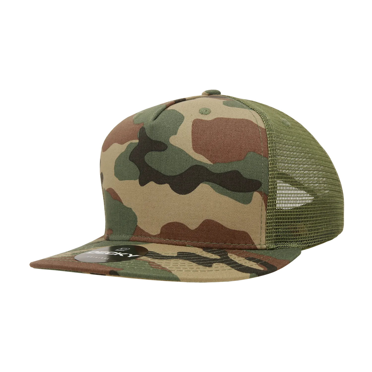 Decky 1040 Blank 5 Panel Trucker Snapback Hat - CASE Pricing