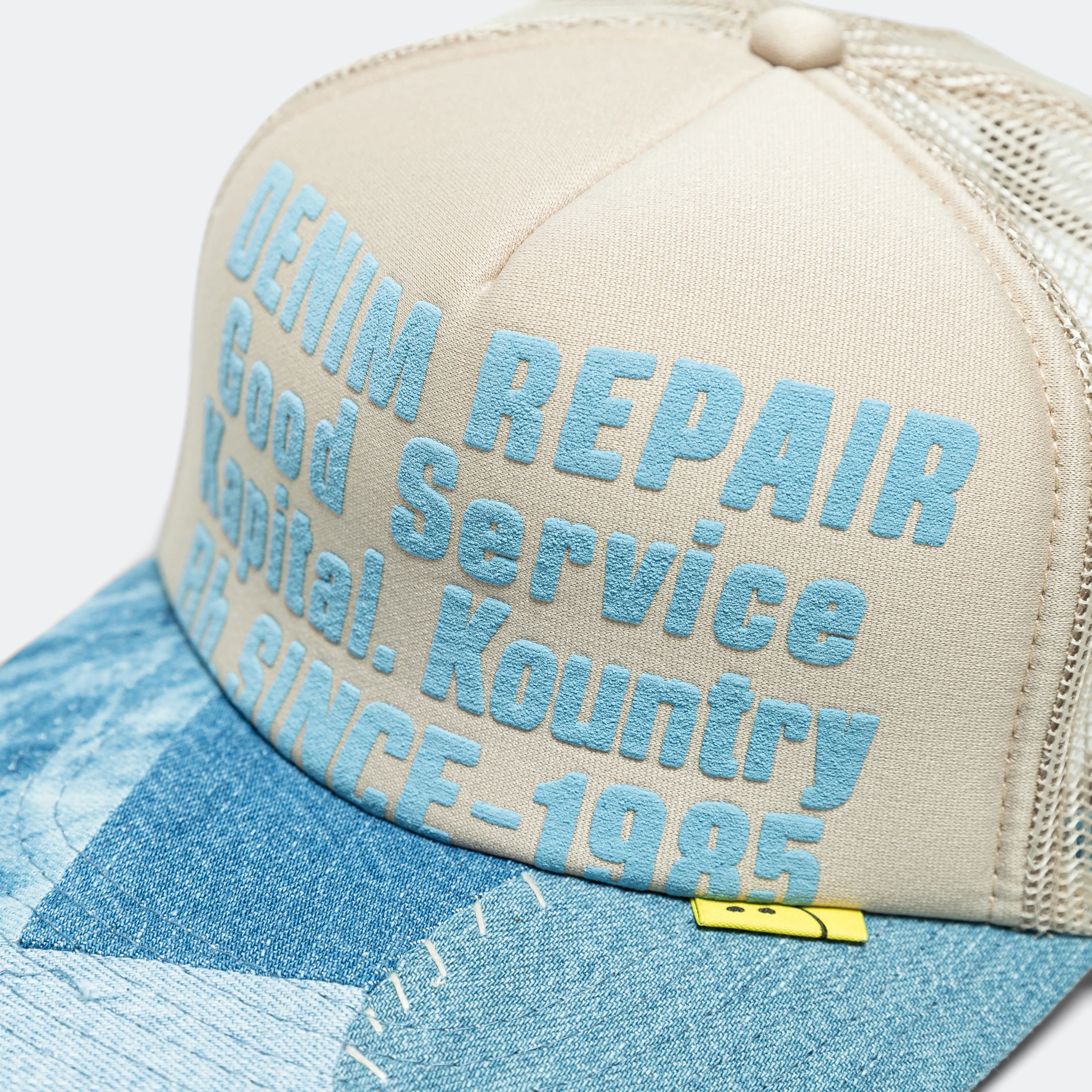 DENIM REPAIR SERVICE Denim Re-Construct Trucker Cap - Beige