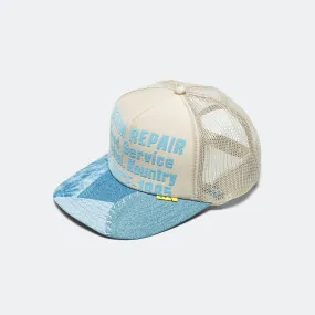 DENIM REPAIR SERVICE Denim Re-Construct Trucker Cap - Beige