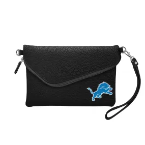 Detroit Lions Fold Over Crossbody Pebble