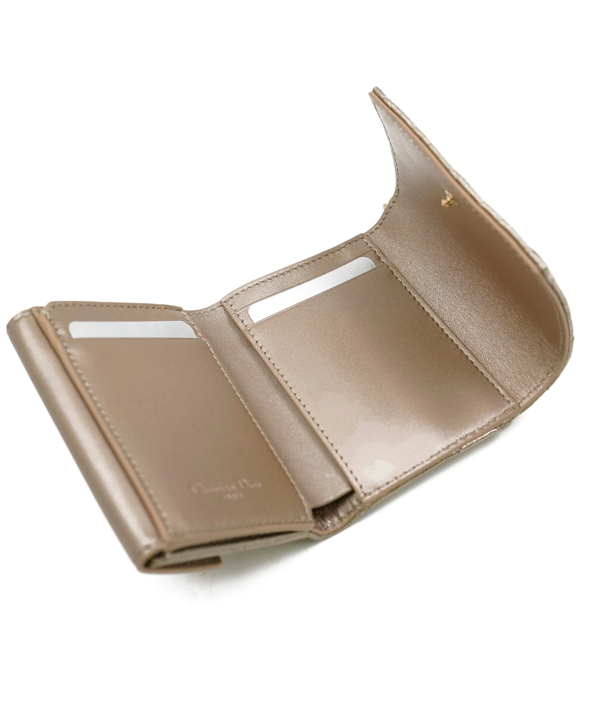 Dior Champagne Gold Lotus Wallet AWL4333