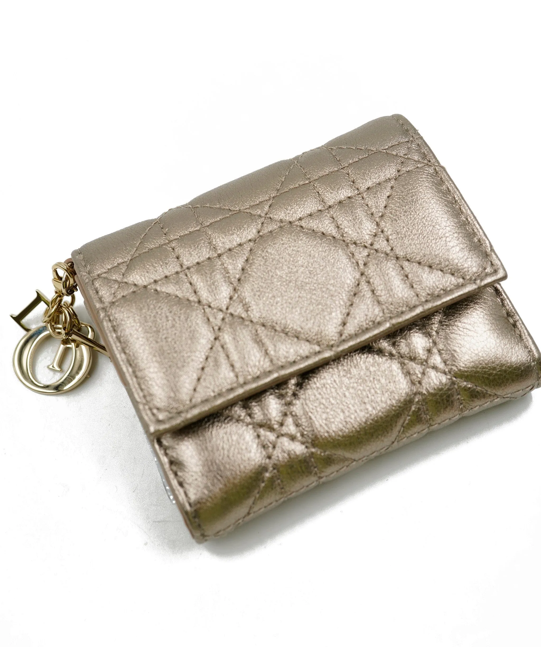 Dior Champagne Gold Lotus Wallet AWL4333
