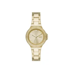 DKNY Chambers Three-Hand Gold-Tone Stainless Steel Watch