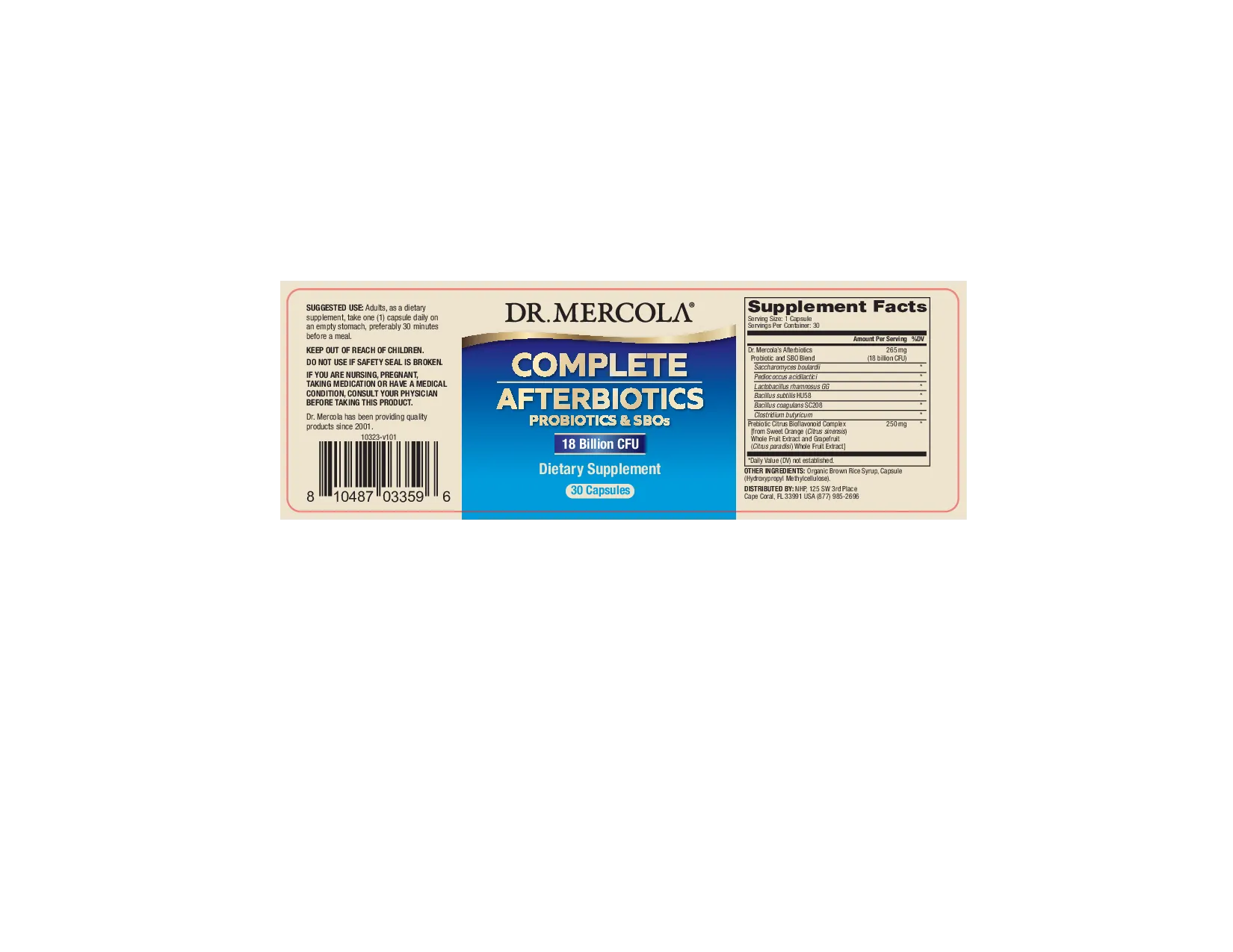 Dr. Mercola Complete Afterbiotics 30 caps