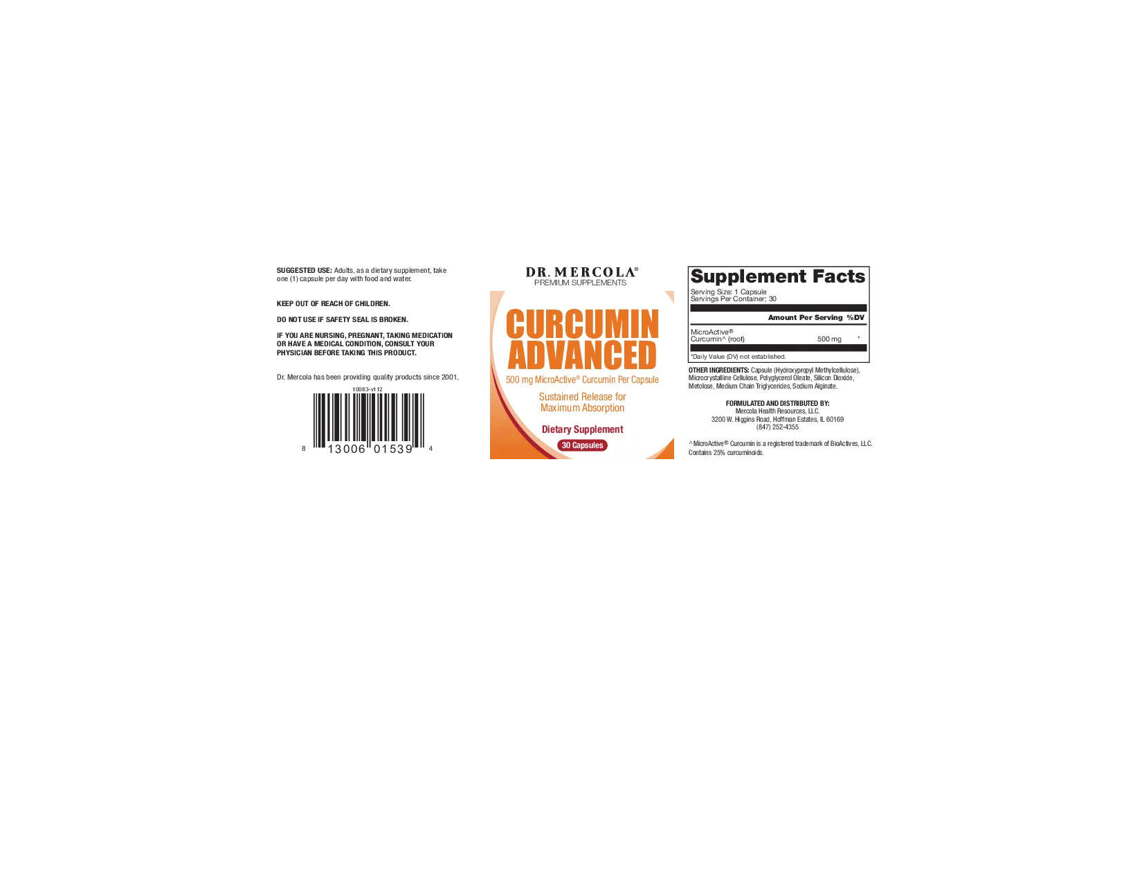Dr. Mercola Curcumin Advanced 30 caps