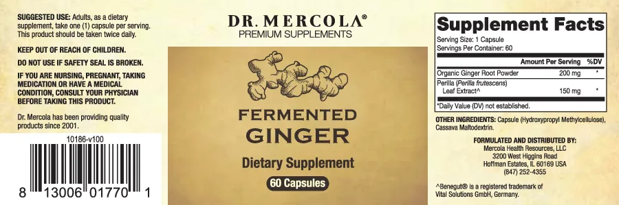 Dr. Mercola Fermented Ginger 60 caps