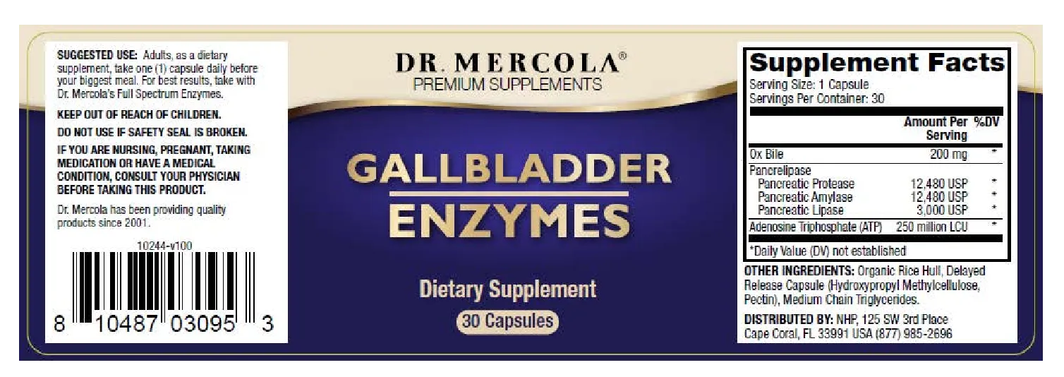 Dr. Mercola Gallbladder Enzymes 30 caps