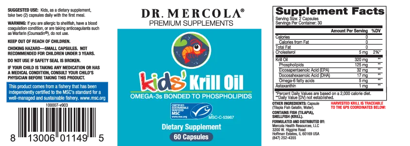 Dr. Mercola Kid's Krill Oil 60 caps