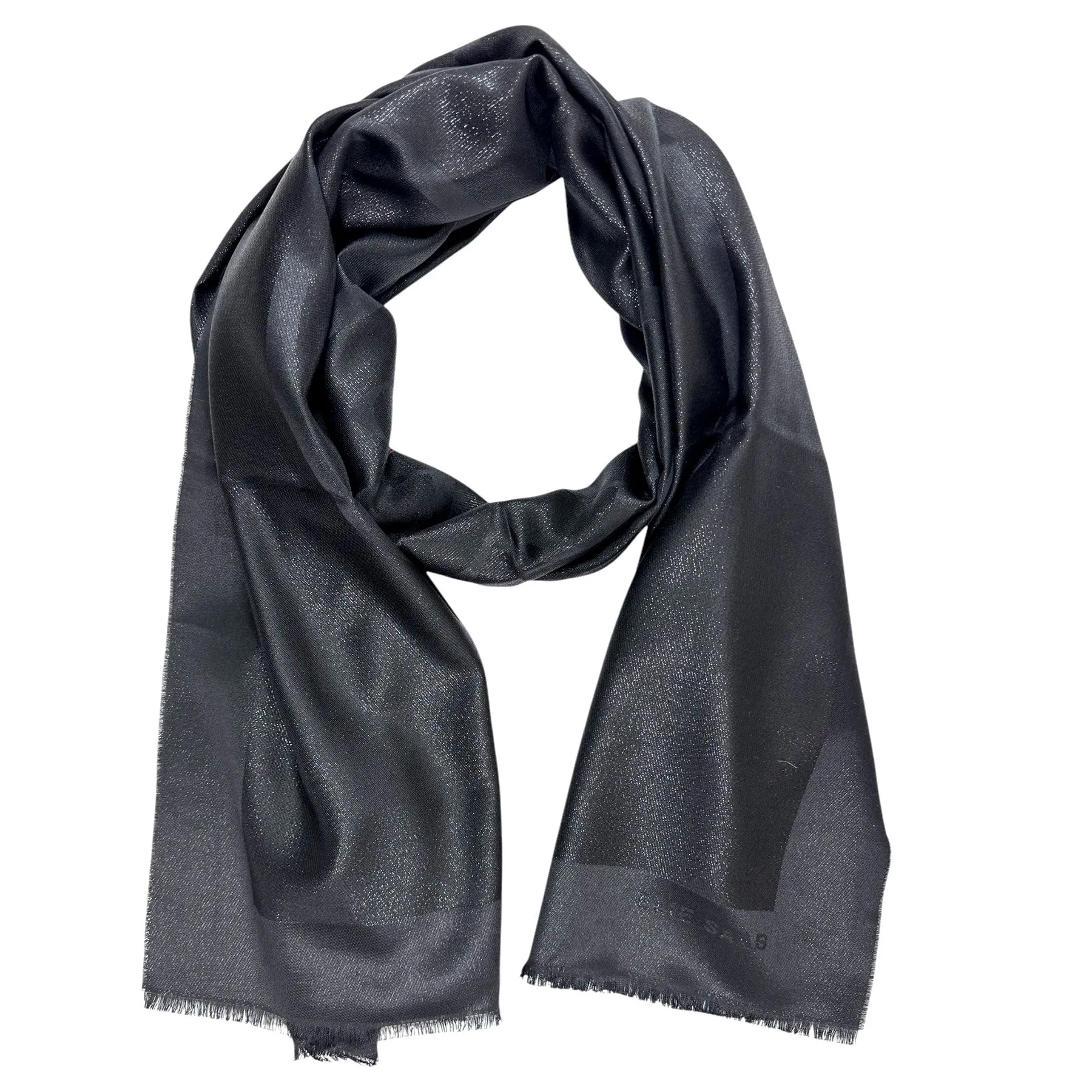 Elie Saab Scarf Black Glitter Silk Shawl