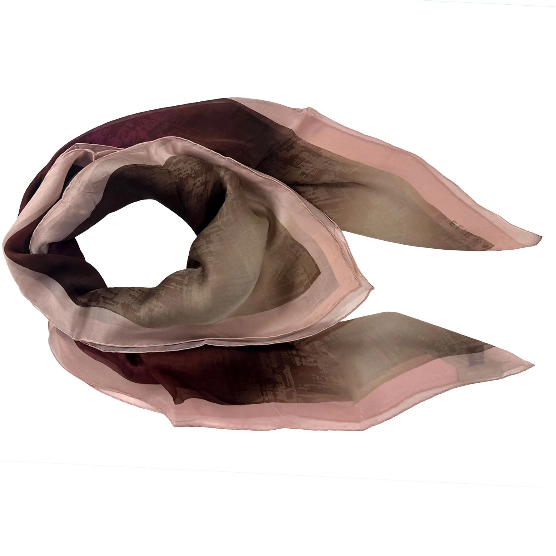 Elie Saab Scarf Taupe Pink Signature Design - Extra Large Square Chiffon Silk Shawl SALE