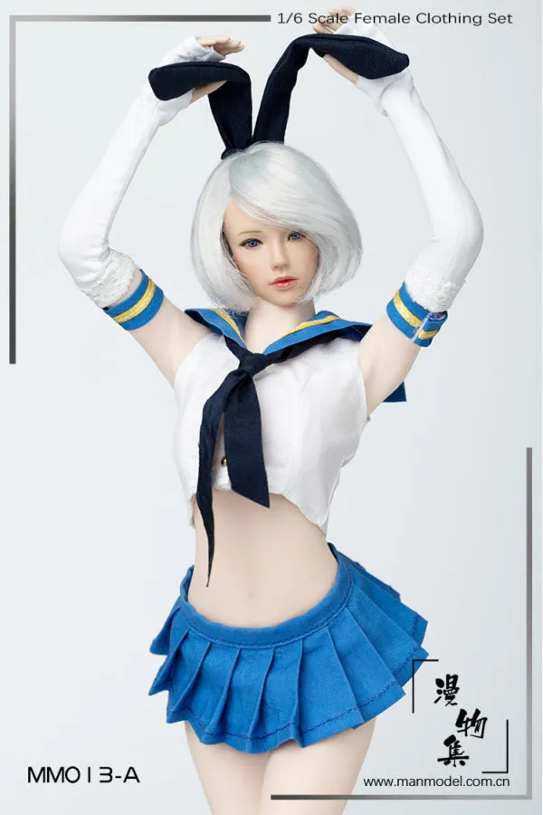Female Sailor Rabbit - White Gloves w/Blue & Gold Armbands