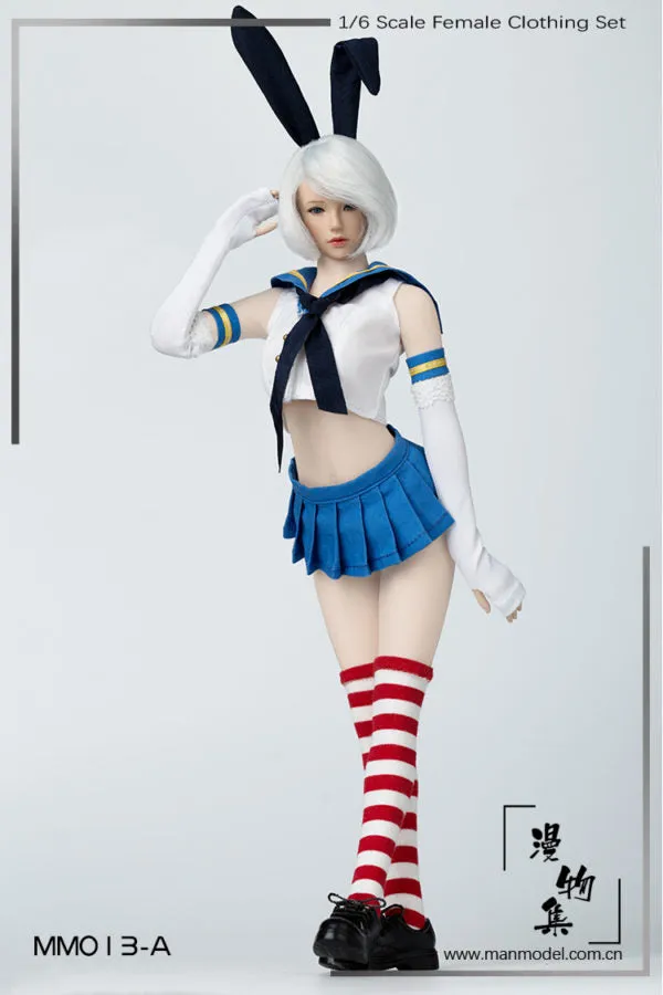Female Sailor Rabbit - White Gloves w/Blue & Gold Armbands